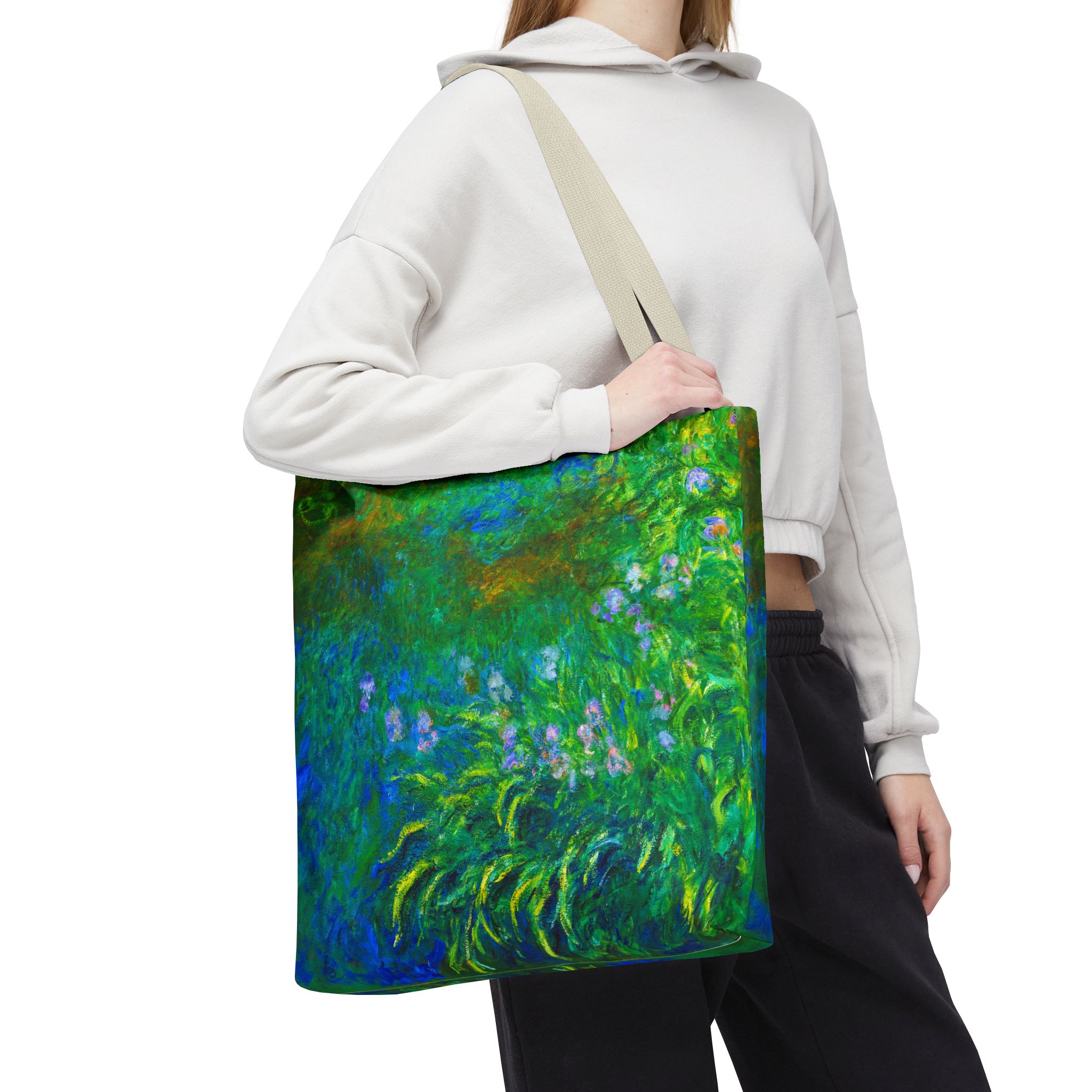Monet Irises By The Pond Tote Bag - Image 2