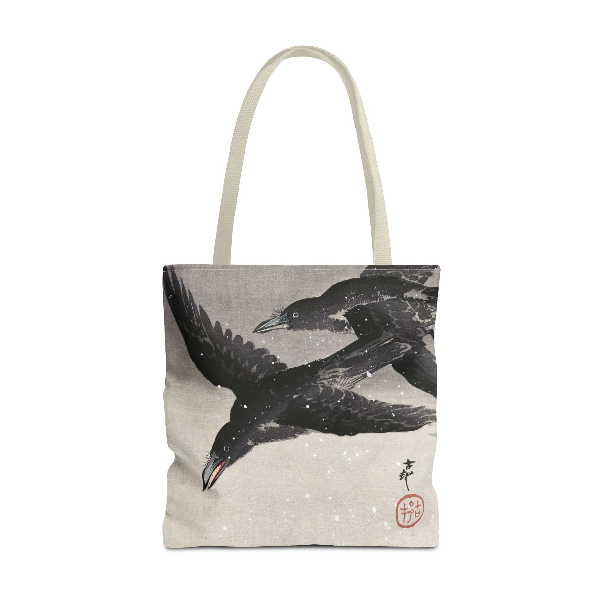 Ohara Koson Crows Flying In Snow Tote Bag 1 Ohara Koson Crows Flying In Snow Tote Bag