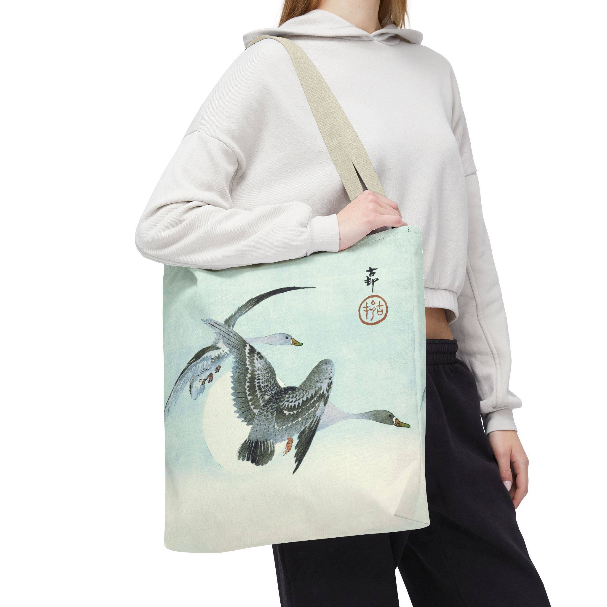 Ohara Koson Geese And Full Moon Tote Bag - Image 2