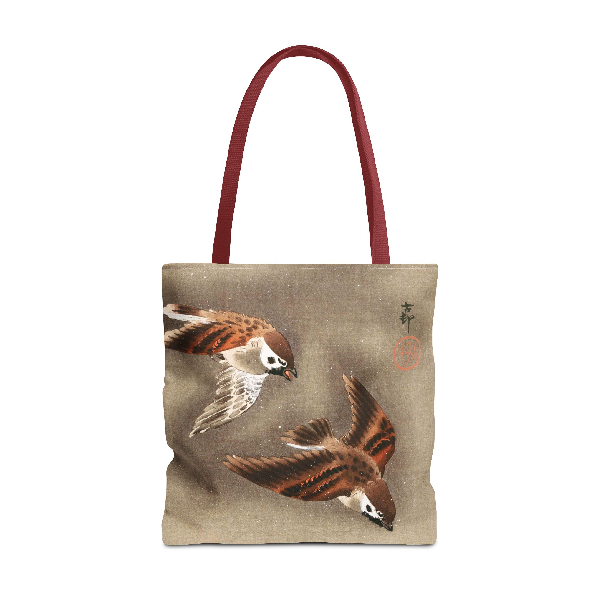 Ohara Koson Sparrows Flying In Snow Tote Bag 4 Ohara Koson Sparrows Flying In Snow Tote Bag - Image 4