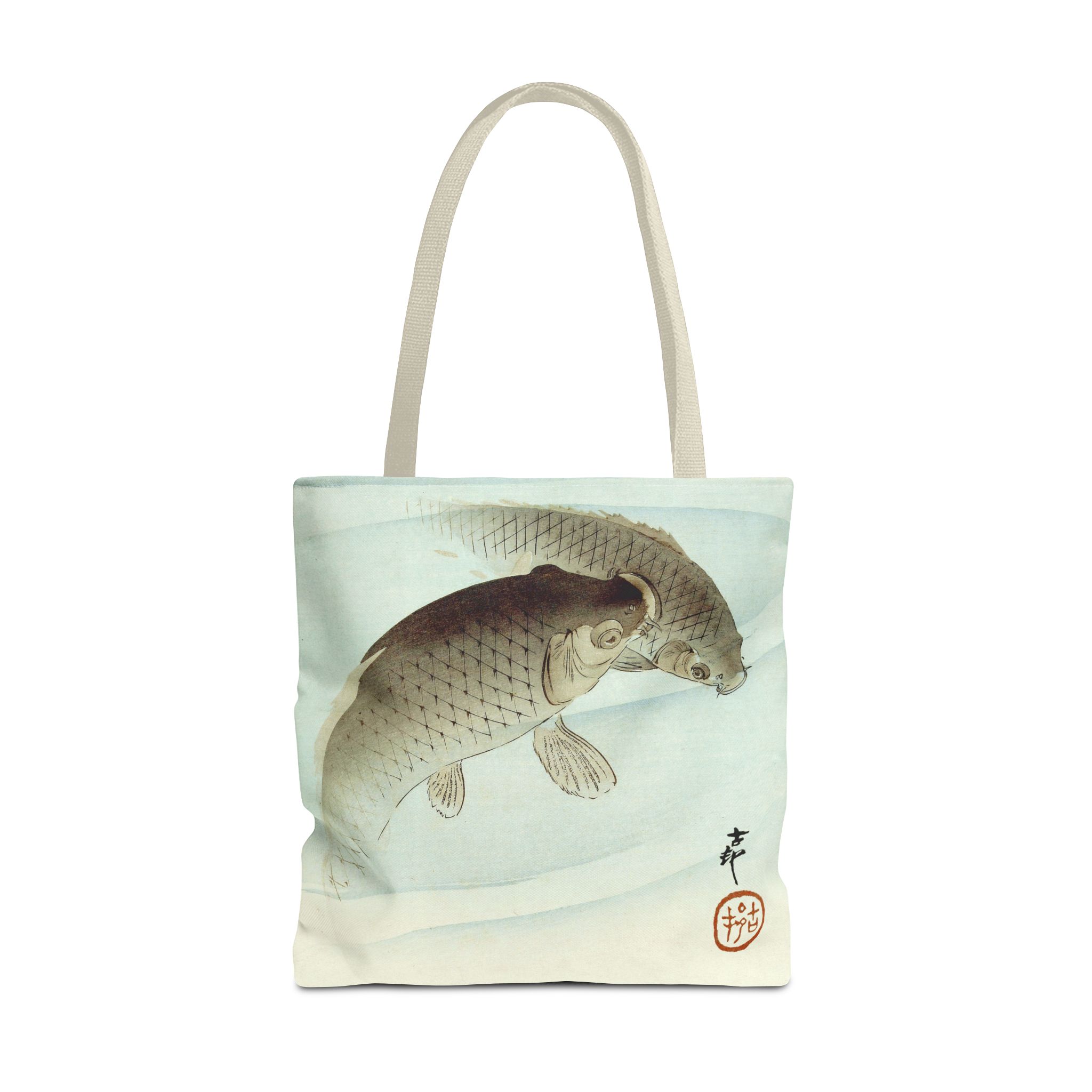 Ohara Koson Two Black Carp Fish Tote Bag