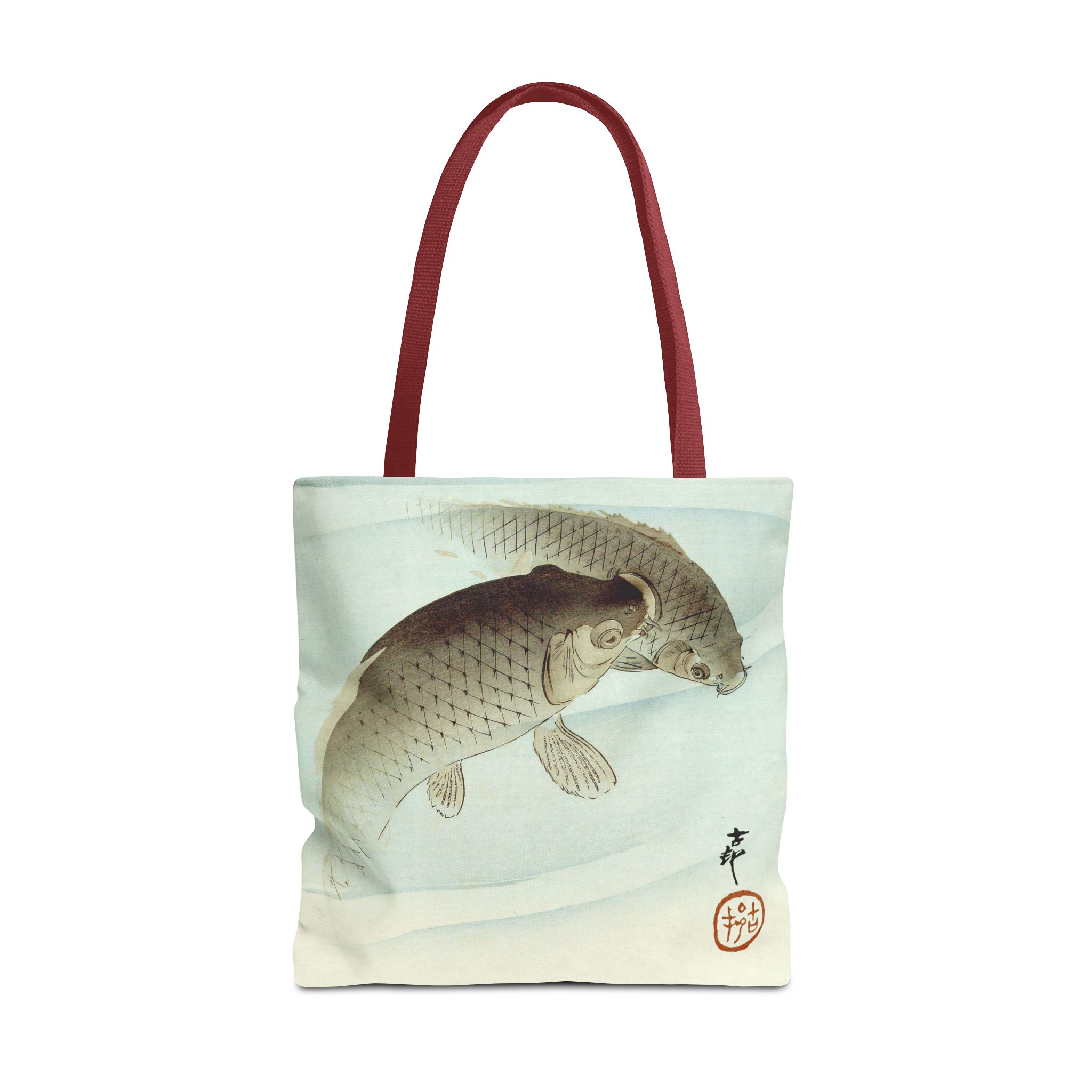 Ohara Koson Two Black Carp Fish Tote Bag - Image 4