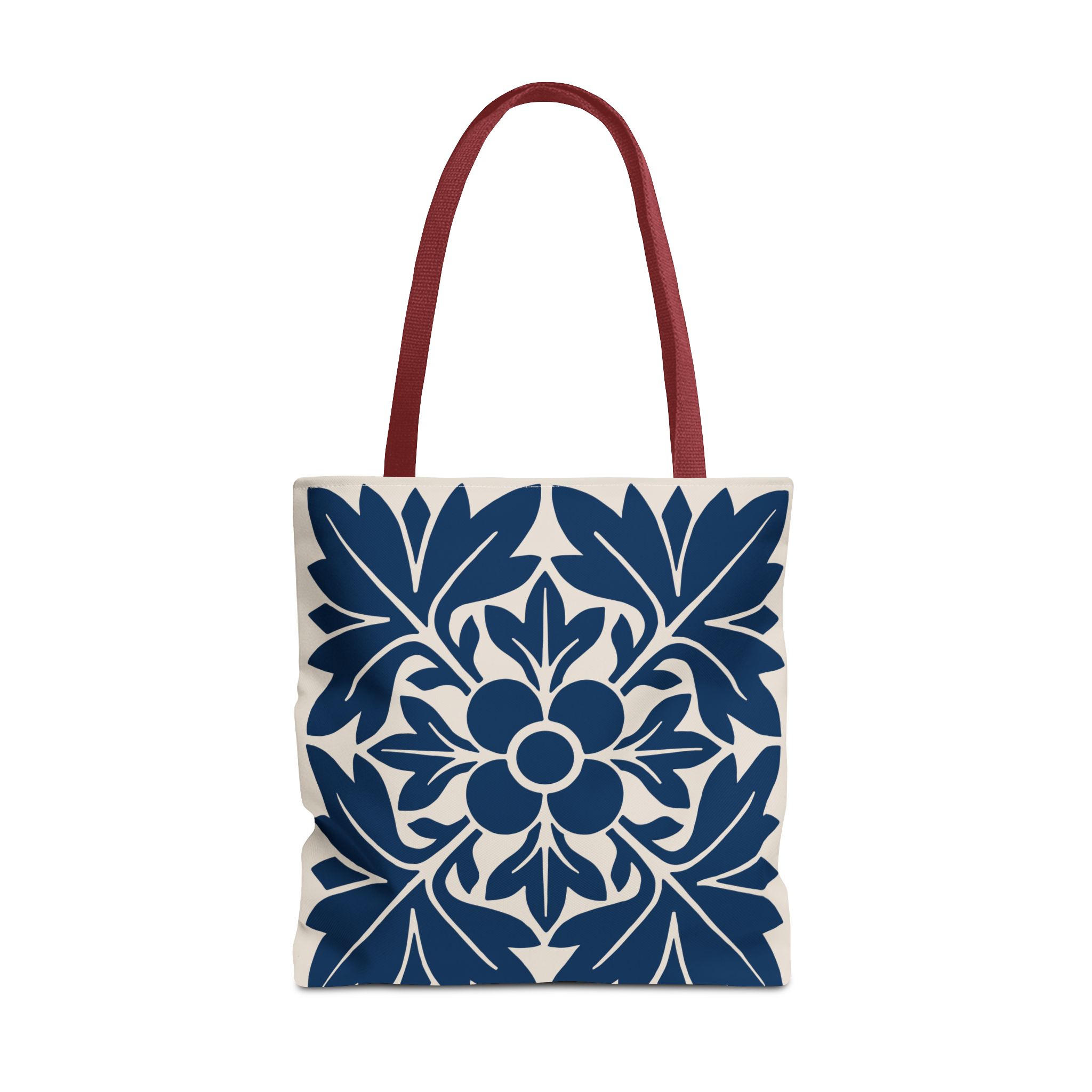 Petals & Leaves Pattern In Blue Tote Bag 4 Petals & Leaves Pattern In Blue Tote Bag - Image 4