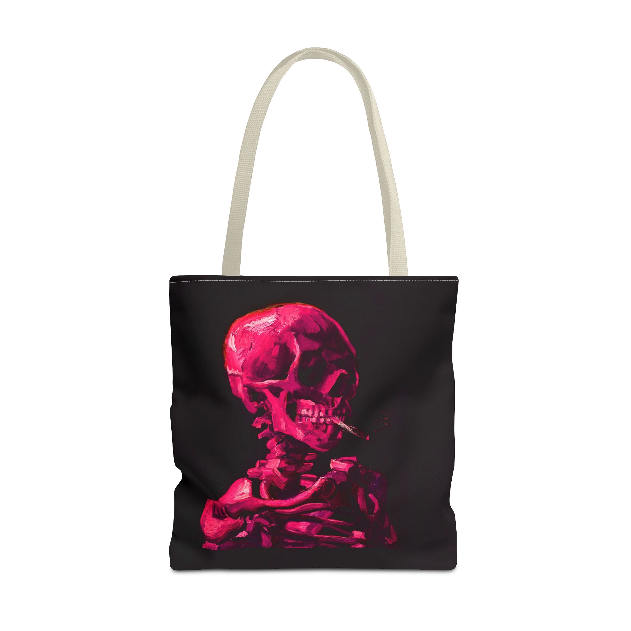 Van Gogh Skeleton with Burning Cigatette Tote Bag - Image 2