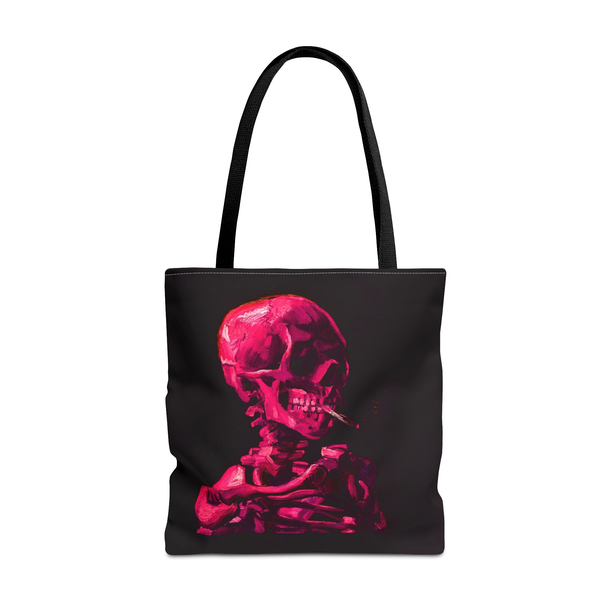Van Gogh Skeleton with Burning Cigatette Tote Bag