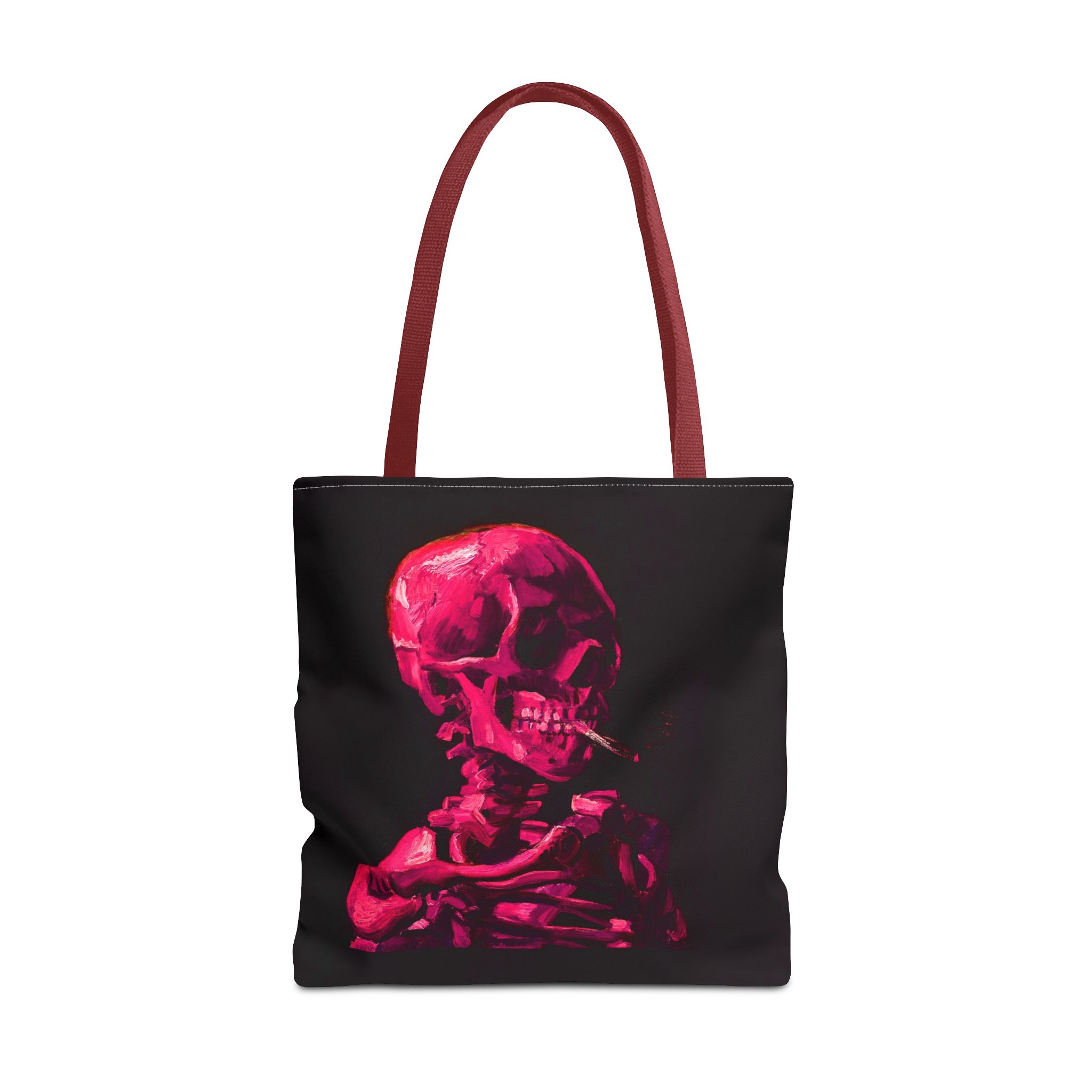 Van Gogh Skeleton with Burning Cigatette Tote Bag - Image 4
