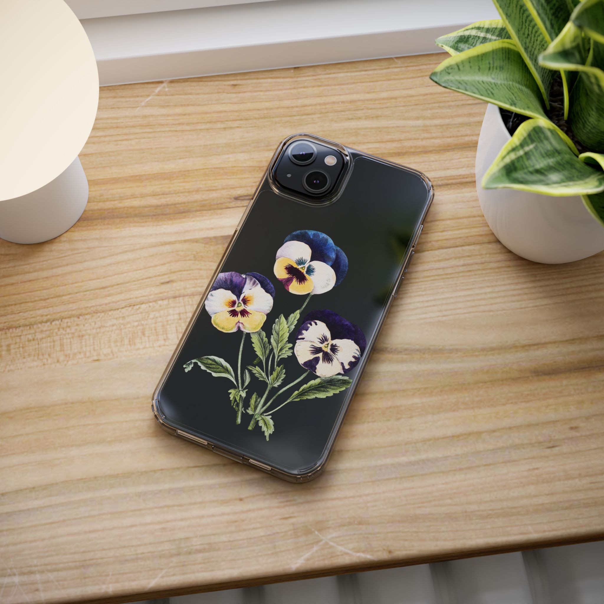 Wild Pansies Clear iPhone Case - Image 3